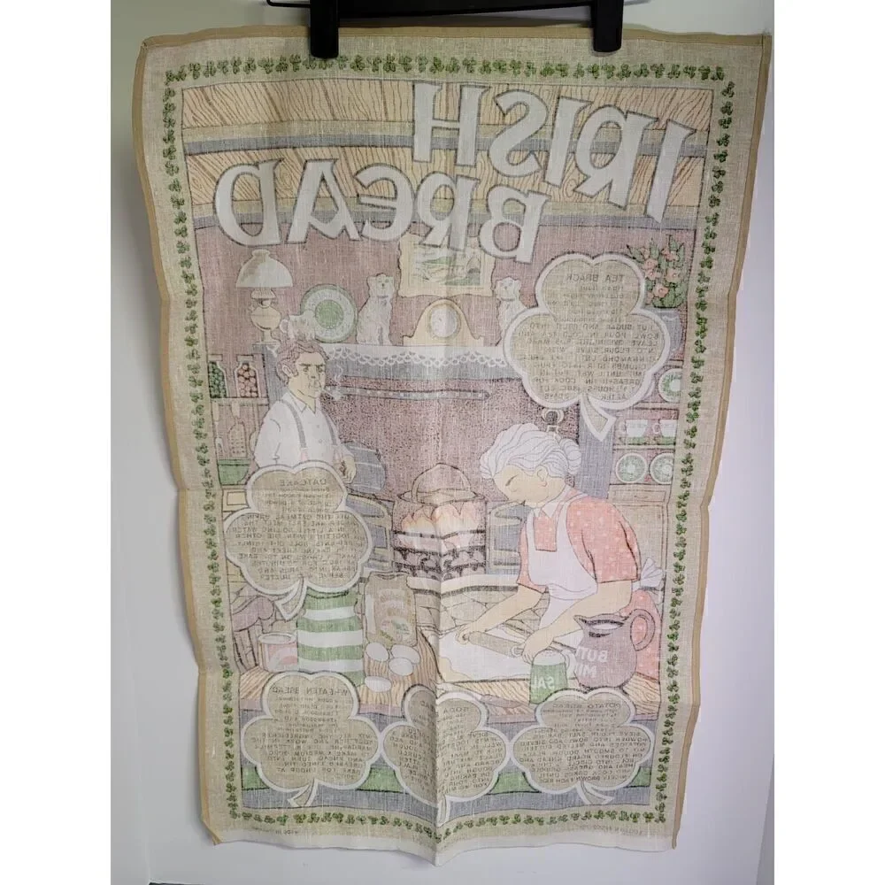 Vintage Irish Decorative Tea Towel #A7